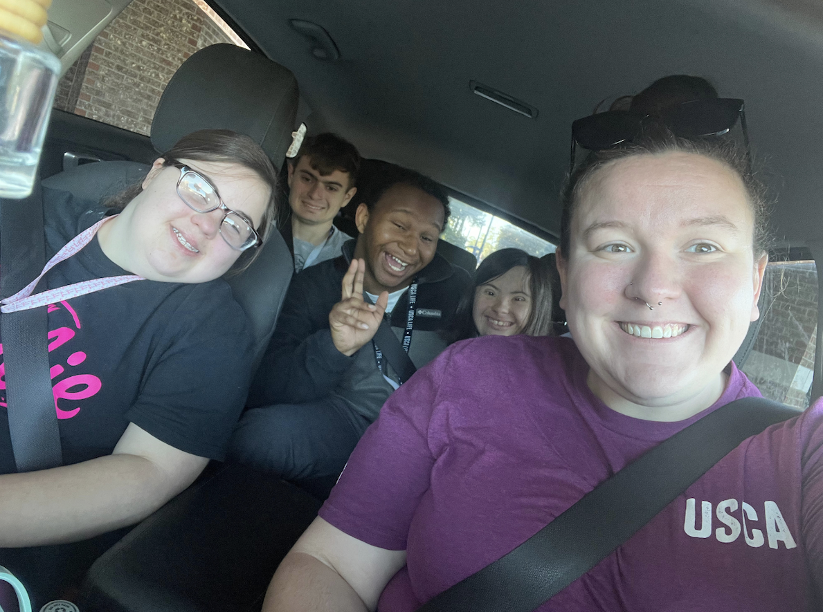 LIFE students and teacher on their way to an event
